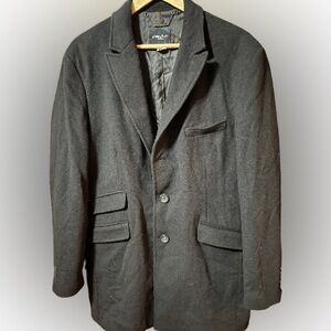 Guess by Marciano black virgin wool cashmere blend overcoat Size XXL